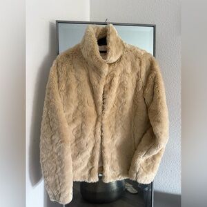 Abercrombie & Fitch Tan Faux Fur Puffer Jacket